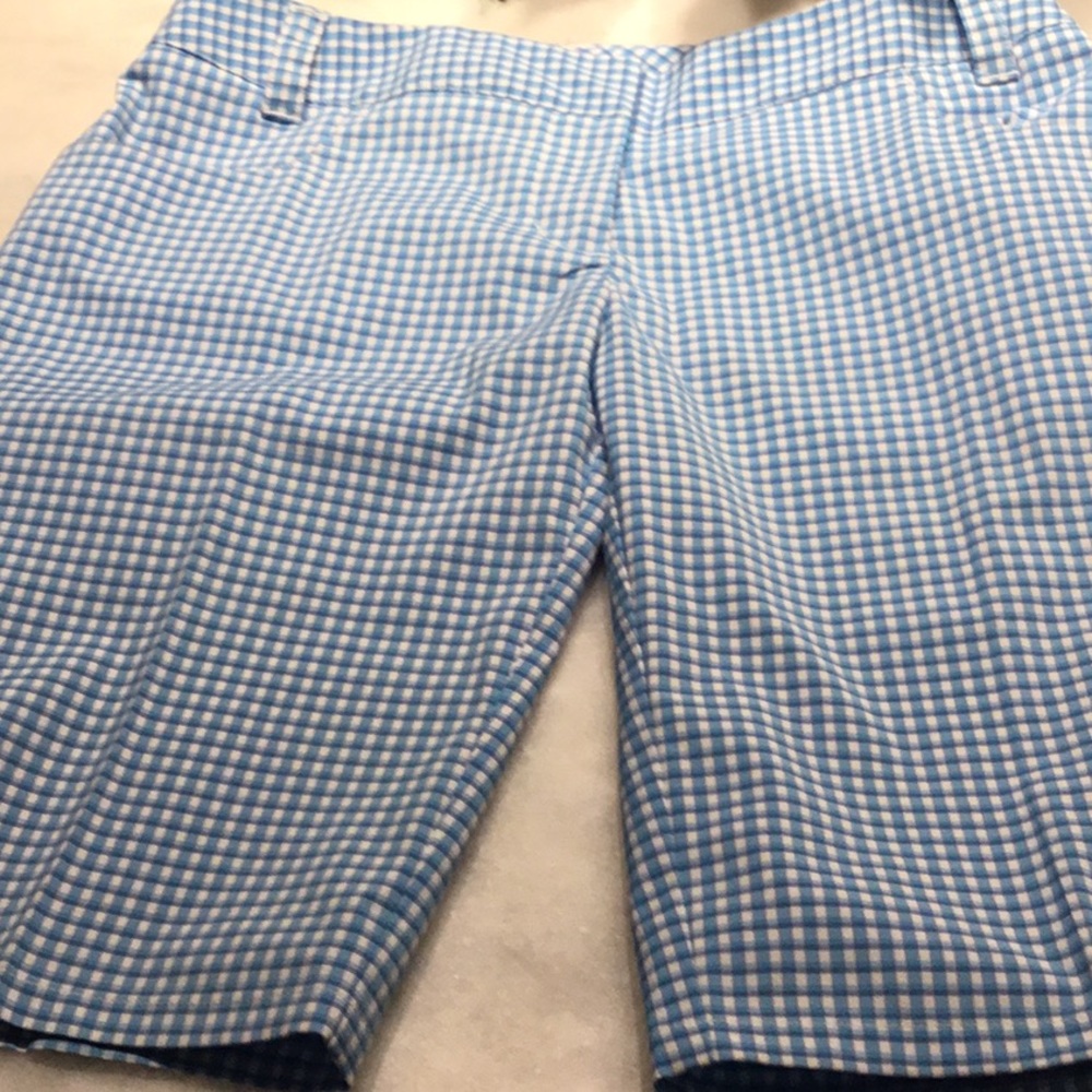 Plaid shorts white cosmic blue
